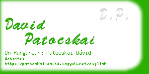 david patocskai business card